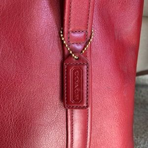 Vintage Coach #6509 Large Red Leather Tote